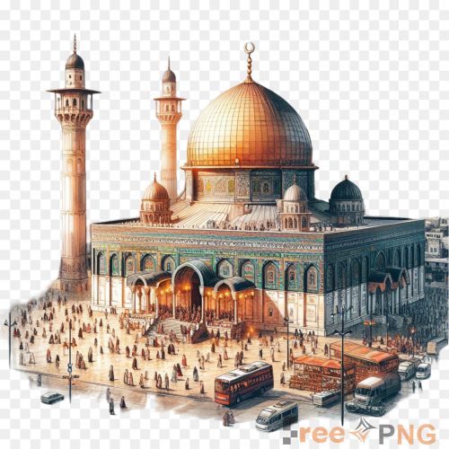 3d rendering of cartoon like Mosque al Aqsa Transparent PNG - Premium General element for professional editing and printing.