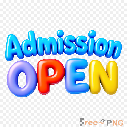 Admission Open Text In Blue Purple Red And Yellow Colors Transparent PNG - Premium General element for professional editing a
