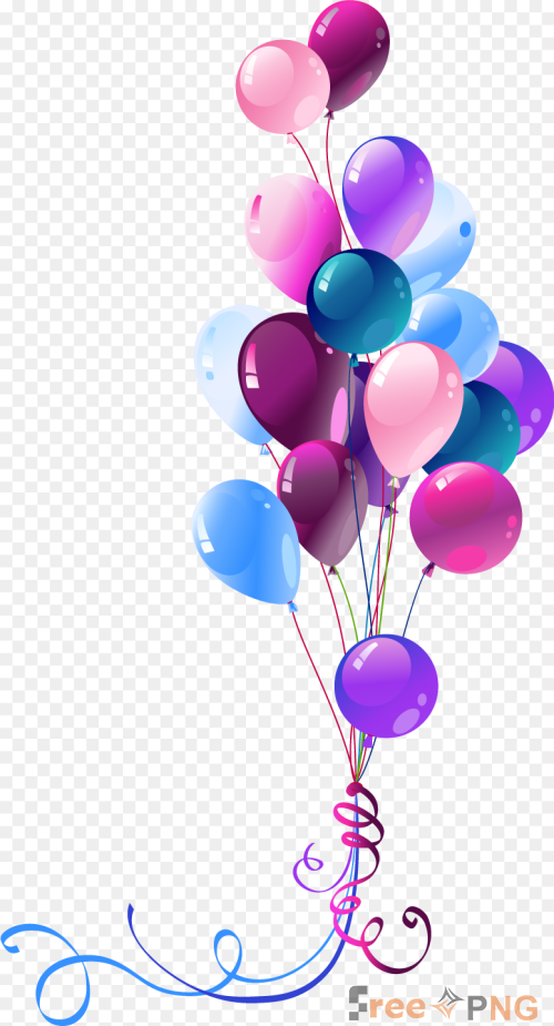 Assorted-color party balloons, Happy Birthday to You Balloon, Ballons Transparent PNG - Premium General element for professio
