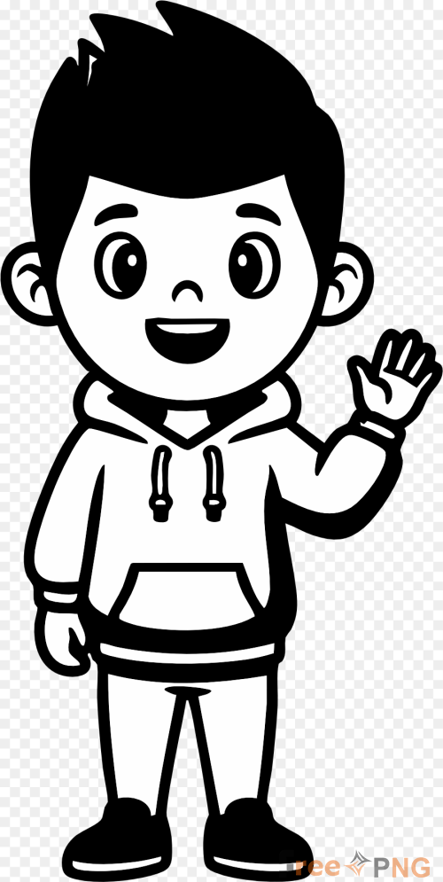 Boy Smiling and Waving Cartoon Icon Transparent PNG - Premium General element for professional editing and printing.