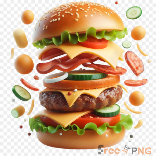 Delicious and testy cheese burger Transparent PNG - Premium General element for professional editing and printing.