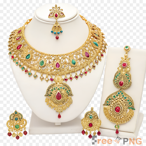 Elegant Gold Plated Bridal Jewelry Set Transparent PNG - Premium General element for professional editing and printing.