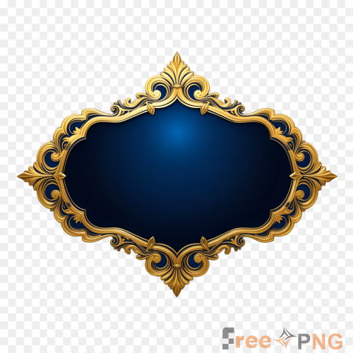 Frame Adorned With Decorative Curved Details, Gold Transparent PNG - Premium General element for professional editing and pri