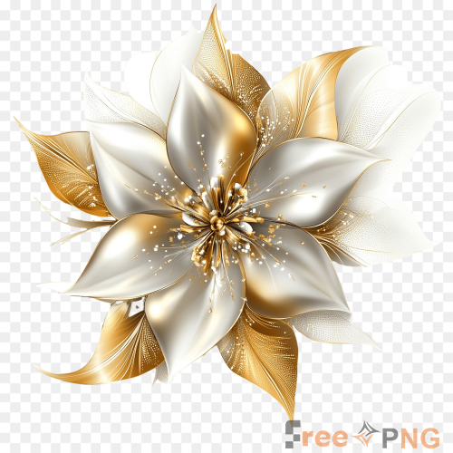 Gold Flower Sticker Abstract Style Transparent PNG - Premium General element for professional editing and printing.