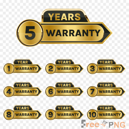 Golden premium warranty badge Transparent PNG - Premium General element for professional editing and printing.