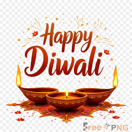 Happy Diwali Attractive 3d Text Transparent PNG - Premium General element for professional editing and printing.