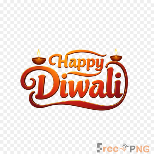 Happy Diwali Text Sticker With Decorative Elements Transparent PNG - Premium General element for professional editing and pri