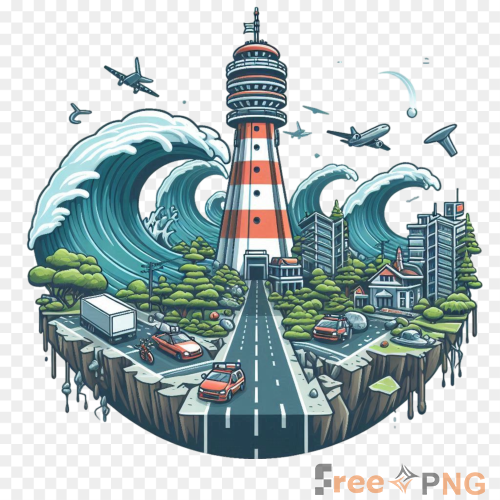 Large Wave World Tsunami Awareness Day Transparent PNG - Premium General element for professional editing and printing.