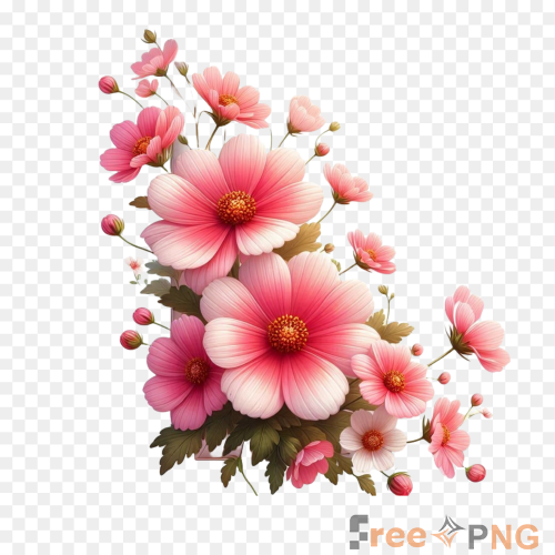 Pink Flowers Transparent PNG - Premium General element for professional editing and printing.