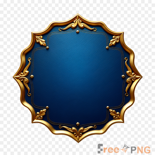 Royal Blue And Gold Frame Shapes Transparent PNG - Premium General element for professional editing and printing.