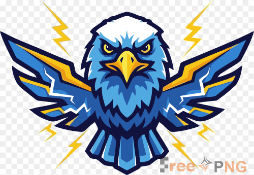 Storm Eagle Mascot Logo Lightning Bird Flat Transparent PNG - Premium General element for professional editing and printing.