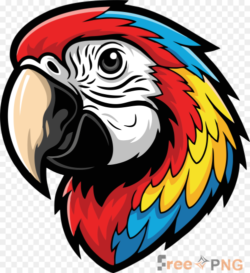 Tropical Macaw Colorful Parrot Mascot Logo Transparent PNG - Premium General element for professional editing and printing.