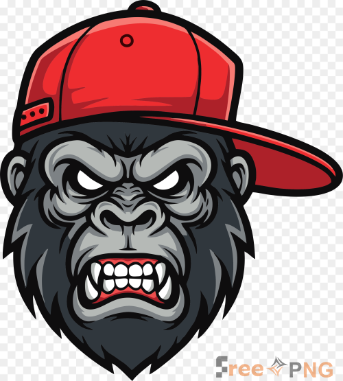 Urban Gorilla Mascot Logo Streetwear Gaming Design Transparent PNG - Premium General element for professional editing and pri