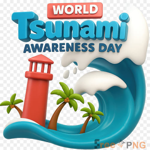 World Tsunami Awareness Day Illustration Transparent PNG - Premium General element for professional editing and printing.