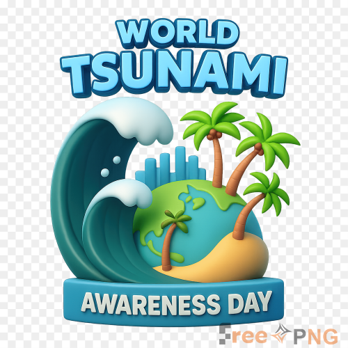 World Tsunami Awareness Day Poster Design Transparent PNG - Premium General element for professional editing and printing.