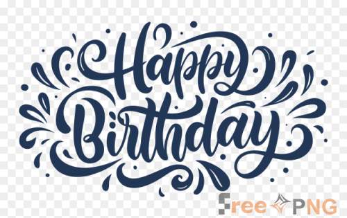 Happy Birthday Lettering Png onTransparent Background